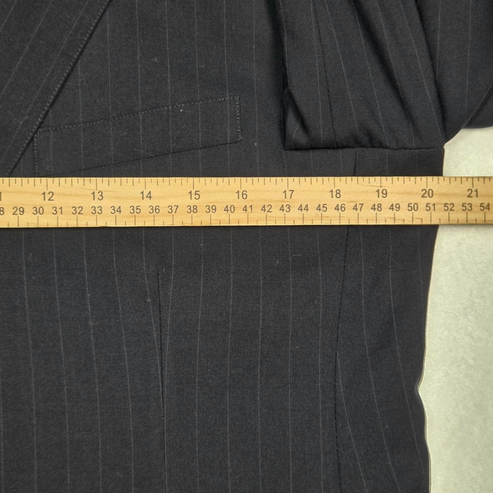 Brooks Brothers Blazer Mens 39 Navy Blue Pinstripe Wool Brooksease Sport Coat - Picture 8 of 11